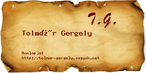 Tolmár Gergely névjegykártya